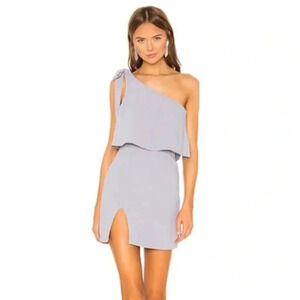 Superdown Jenna One Shoulder Mini Dress NWT Light Grey/Blue Size Medium